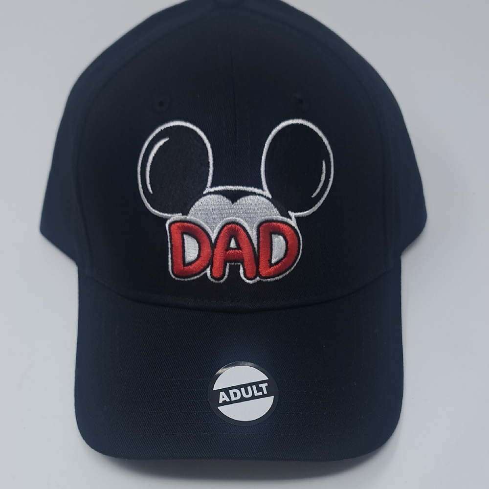New Disney Mickey‎ Mouse Dad Hat Black With Ears Size Adult